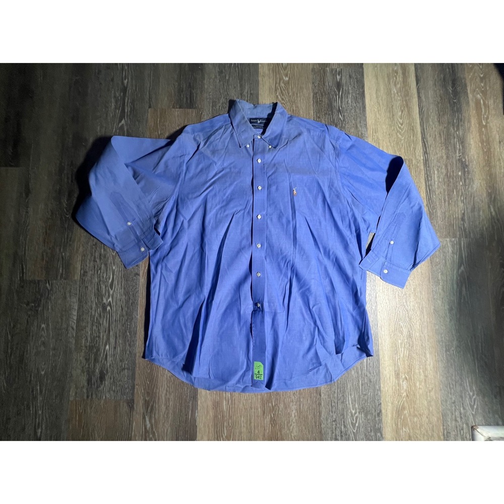 Ralph Lauren Yarmouth Shirt Mens 17.5 34‎ Blue Good Pinpoint Oxford Button Down